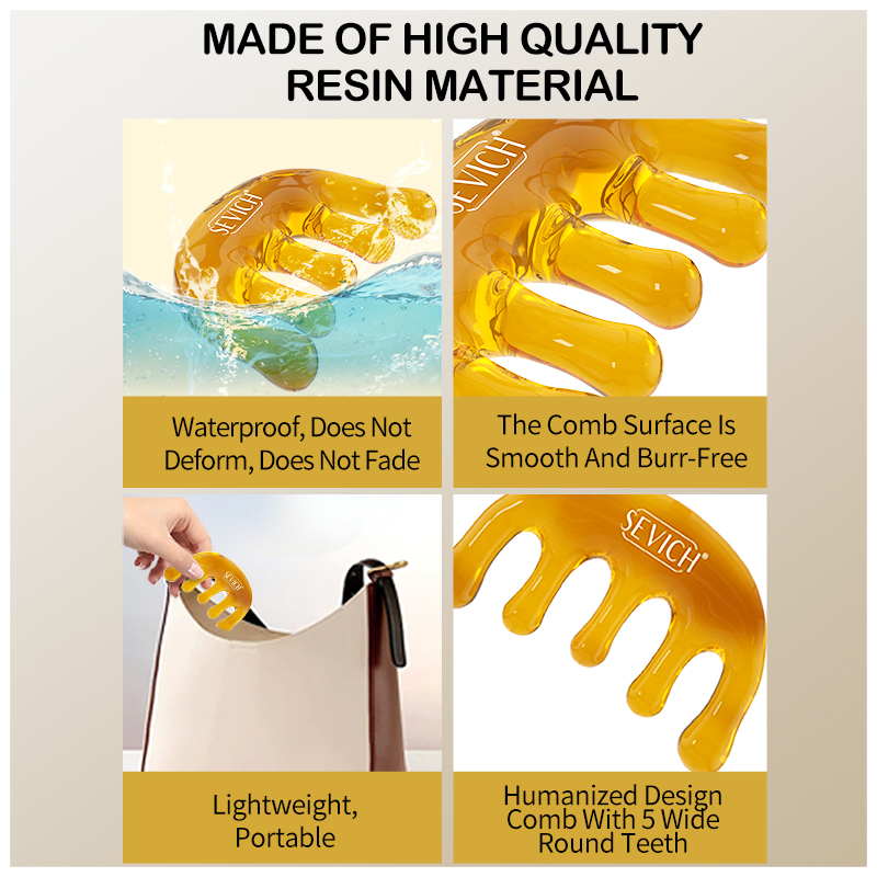 Hair Massage Comb Personalized Designer Hair Care Tools Wide Tooth Plain Resin Hair Comb