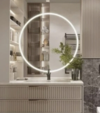 LED Mirror Wall Mounted Hanging Piece - 5mm Thickness, 3000K Soft Glow