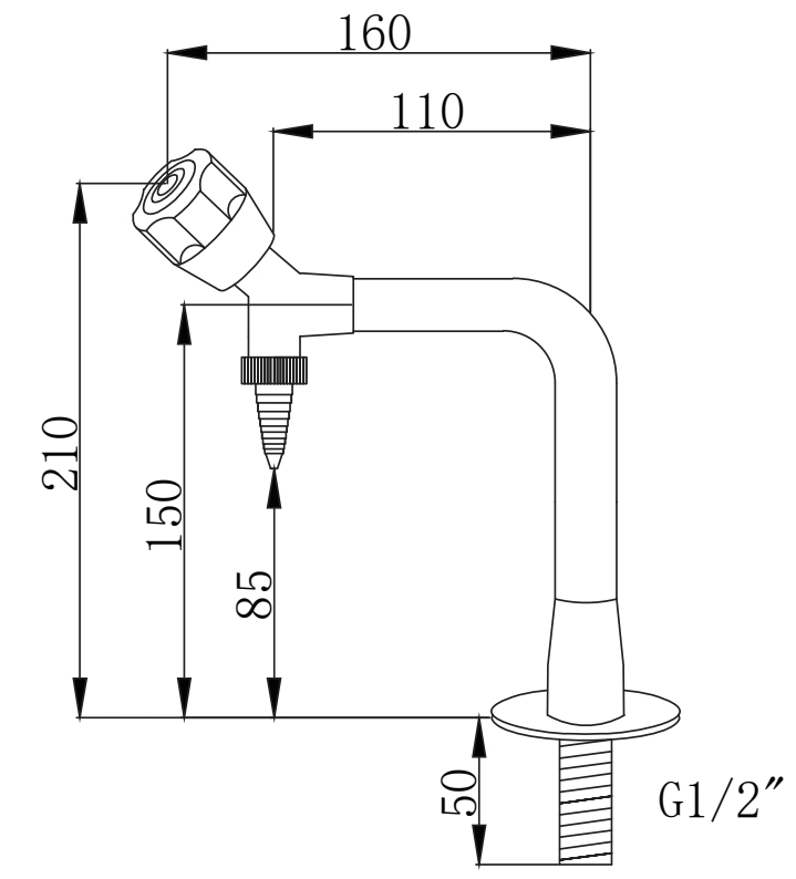 Тройной лабораторный кран с гибким изливом