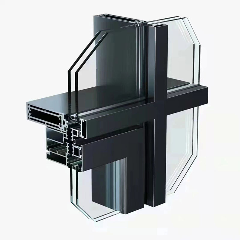 Modern Systems Featuring High-Quality Tempered Glass Panels Curtain Wall Profile