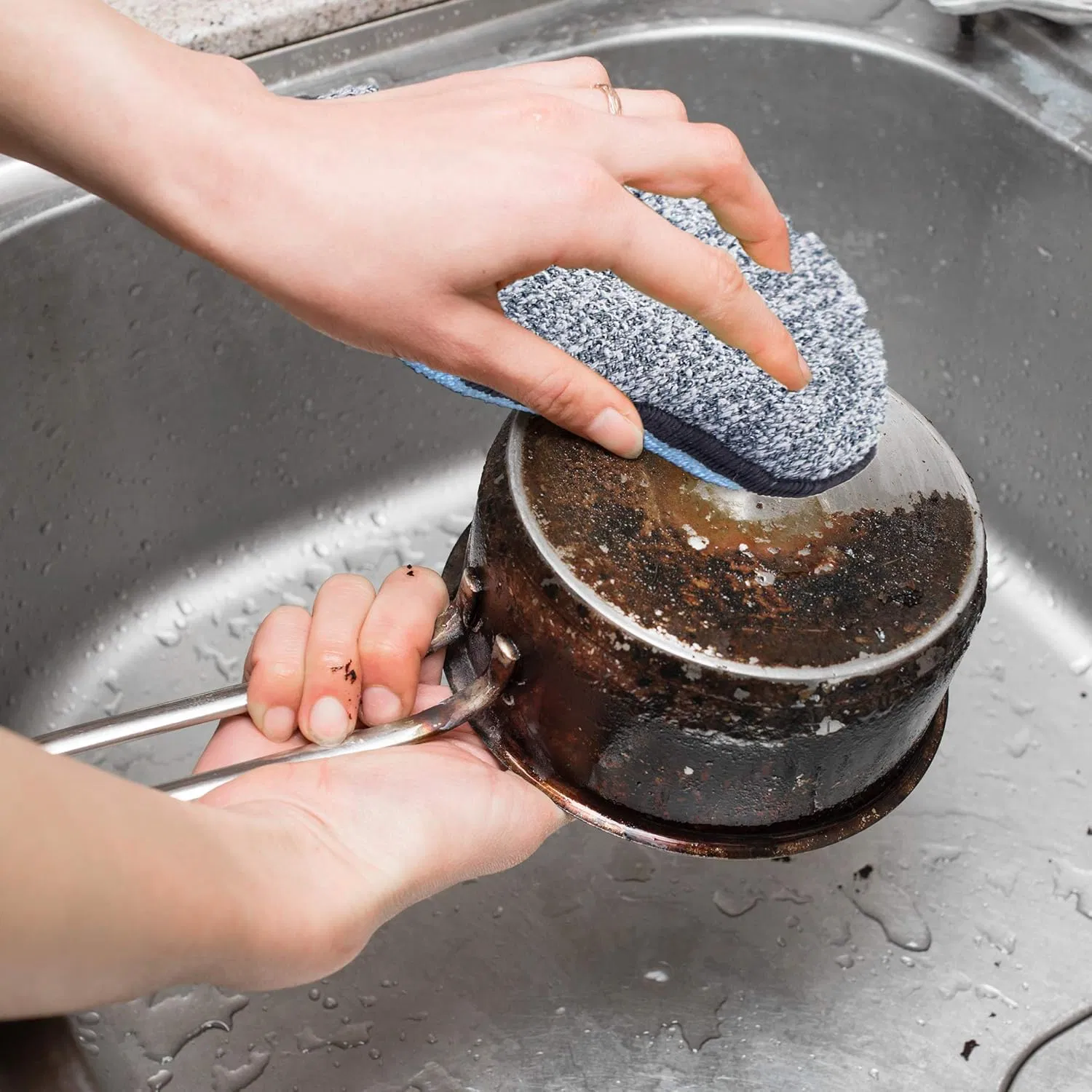 Brighthomey Dual-Sided Sponges Kitchen, 6 Pack Microfiber Non Scratch Dish Scrub Sponge