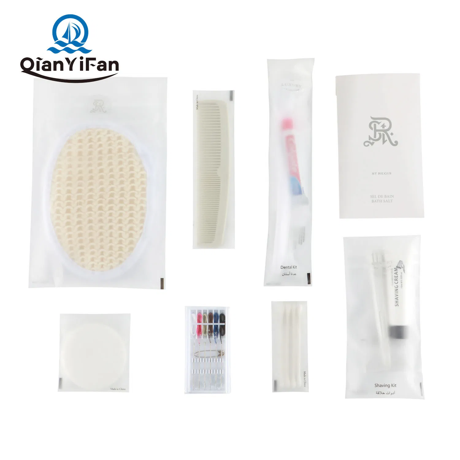 Custom Hotel Toothbrush Toothpaste Shower Cap Care Set Luxury Hotel Disposable Toiletries Set Bathroom Amenities Set