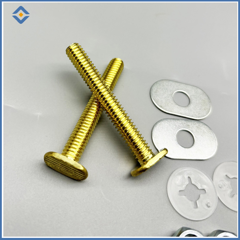 Brass Closet Bolts with Nuts and Washers Toilet Bolt Set 5/16 Inch Toilet Repair Fitting Bolt