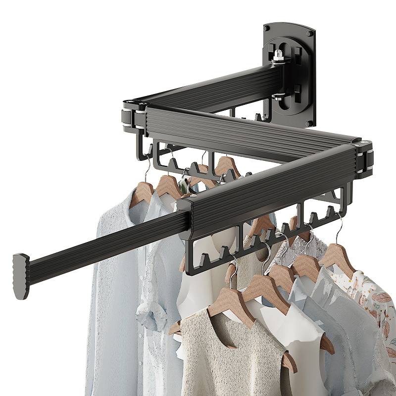Expandable Folding Collapsible Drying Rack Outdoor Portable Pull Push Balcony Metal Aluminum Folding Clothes Drying Rack