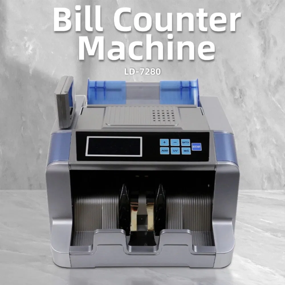 LD-7280 Double Screen  Money Counter With UV MG Detection and Bill Sorting Function for Bank Use