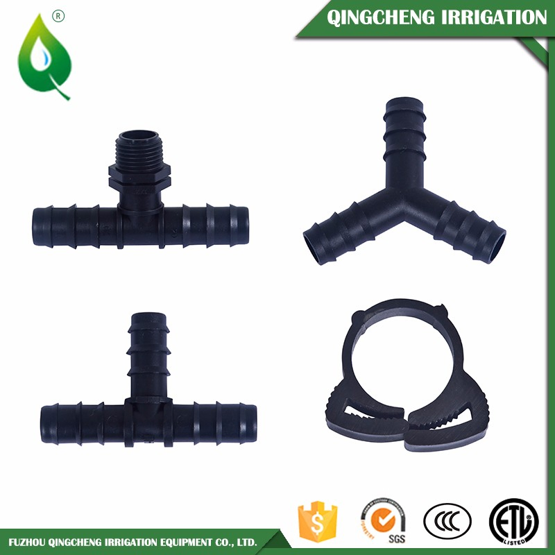 Barbed Plastic Tee Connector Irrigation Pipe Fitting