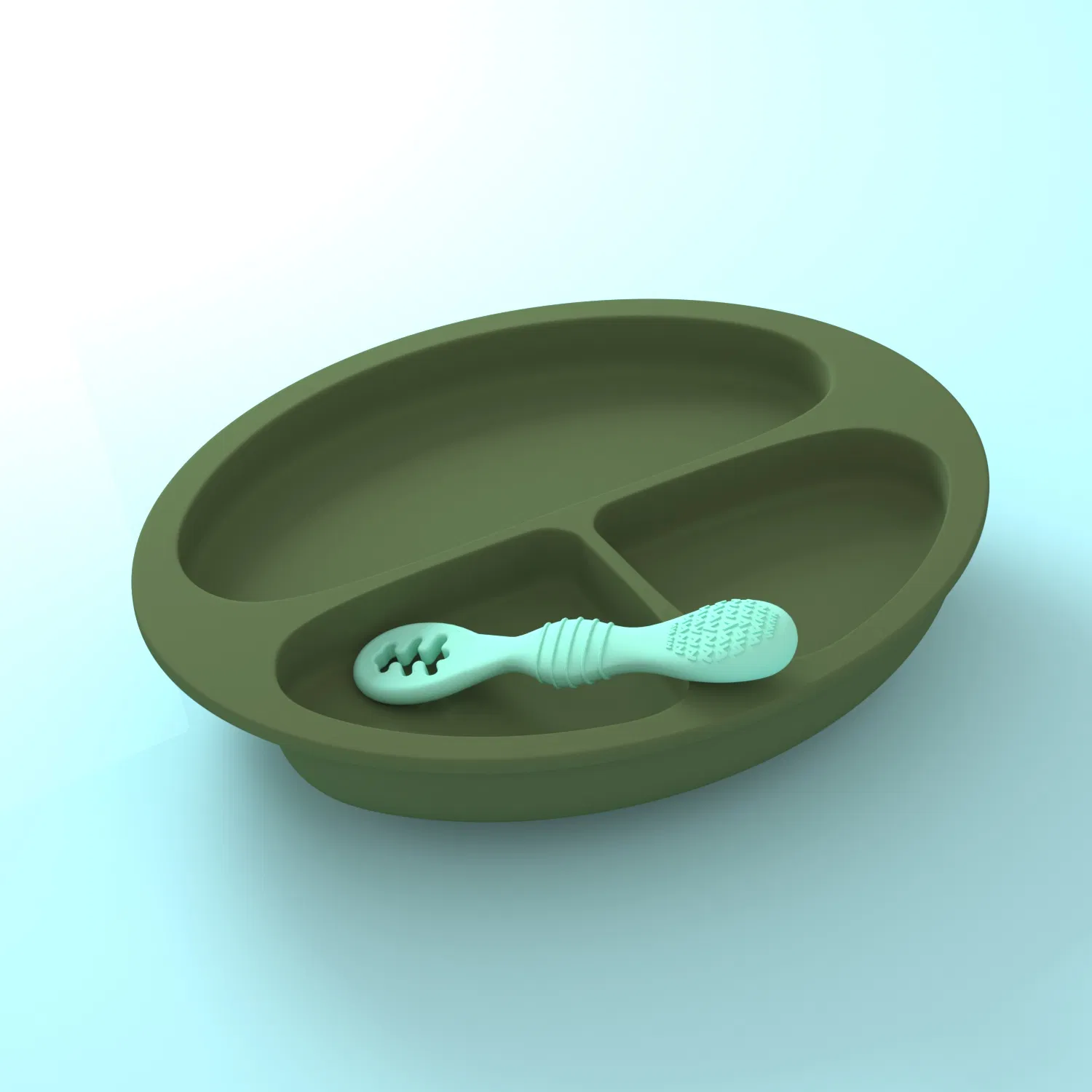 Bumkins Silicone Grip Dish, Suction Plate, Divided Plate