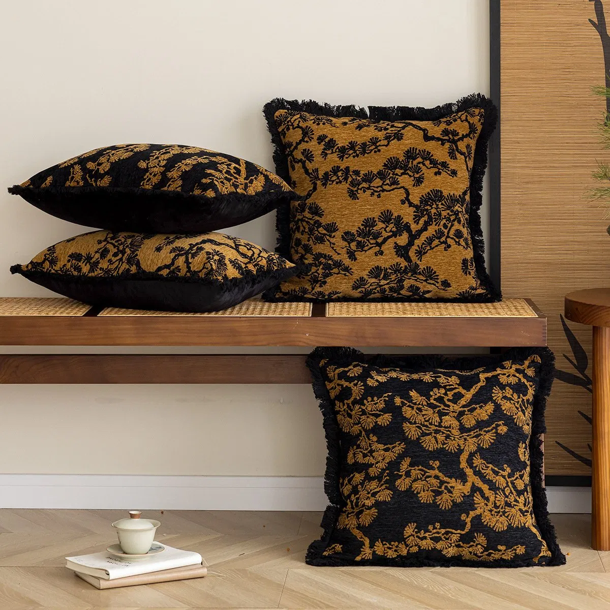 Home Textiles Cushion Covers Decorative Home Pillows Sofa Pillow Living Room Black Embroidery Cushion Cover