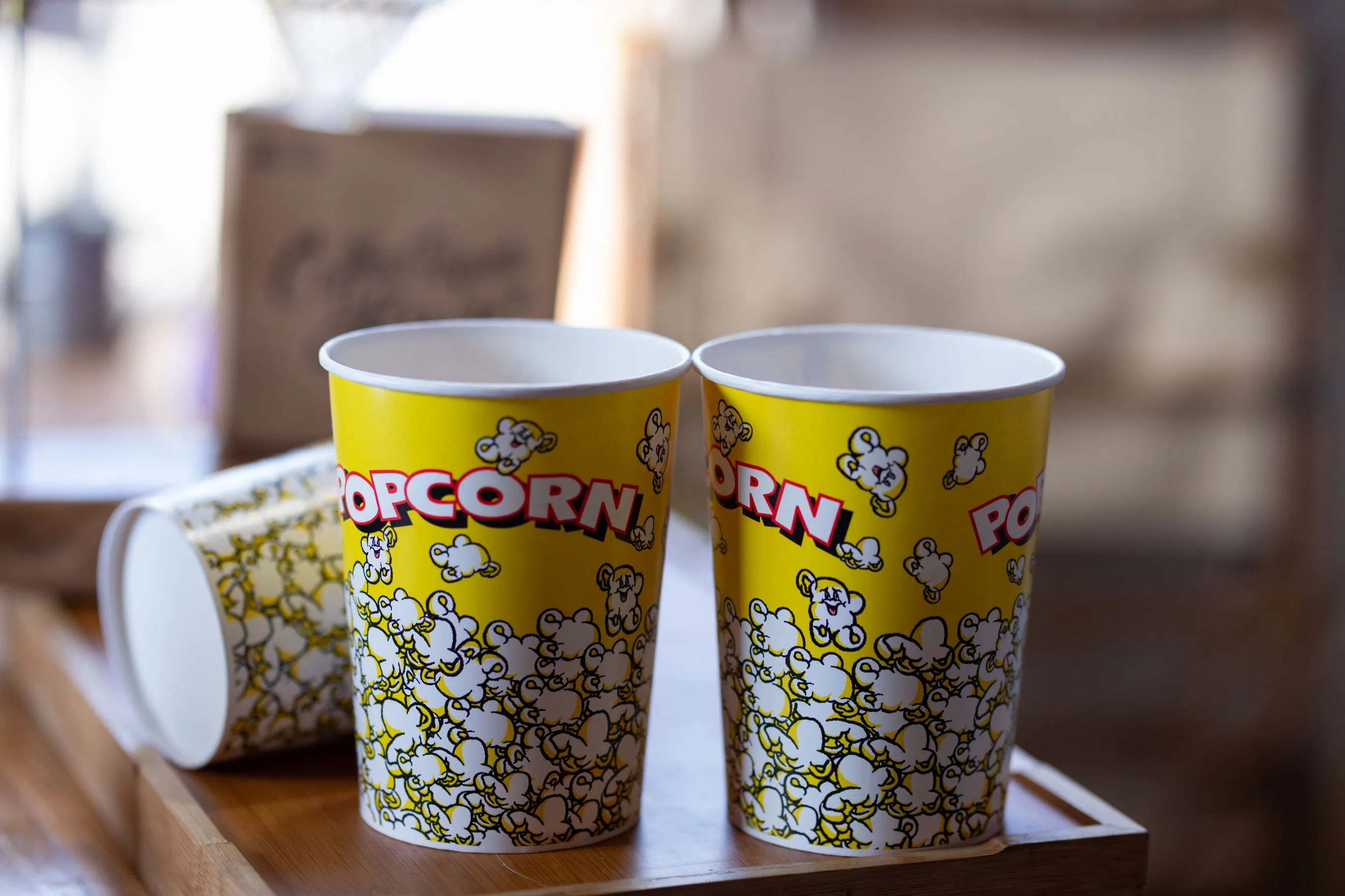 Craft Paper Single-Shaped Food Container Packaging Rice Snack Noodles Popcorn Salad Bowl PE PLA Water-Base Coating Bucket Bowl