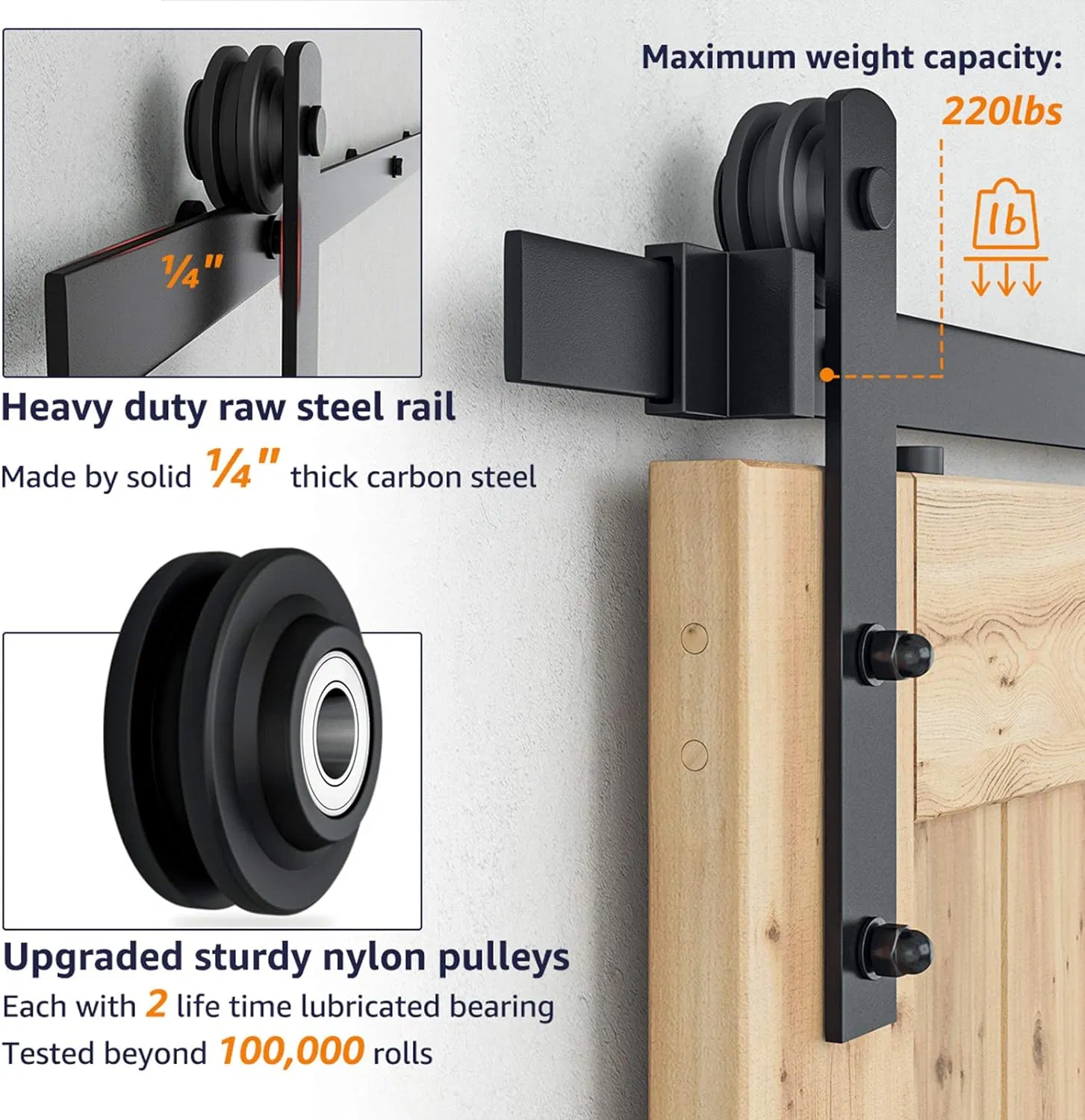 Furniture Hardware: Easy to Install, Silent, Heavy-Duty Sliding Door Slide Rail