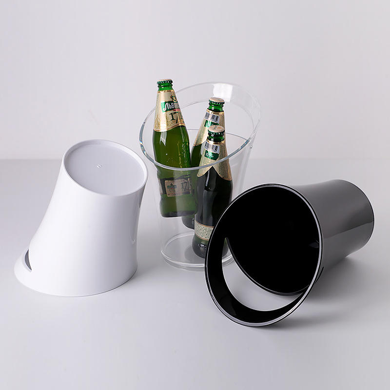 Modern Vintage Double-Tiered Wine Cooler Plastic Champagne Beer Black Ice Bucket