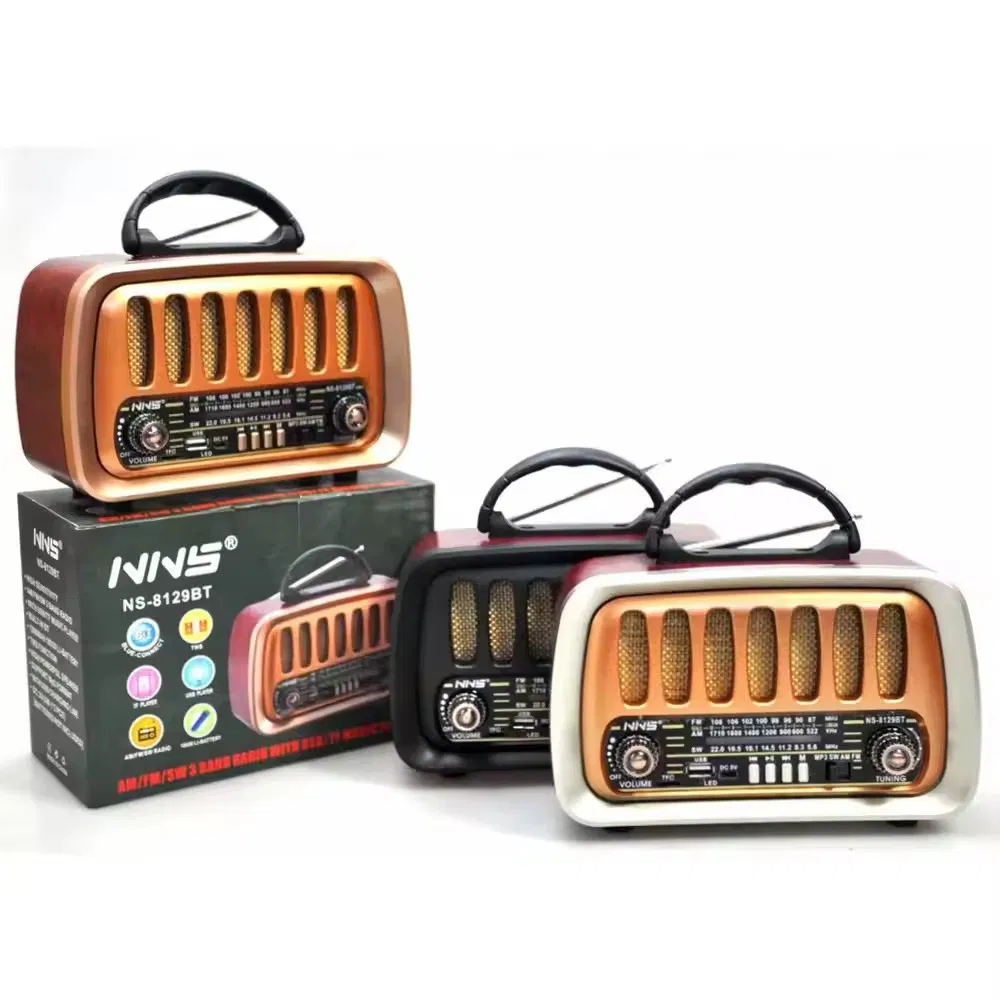 Ретро радио NS-8129BT с Bluetooth, деревянный корпус