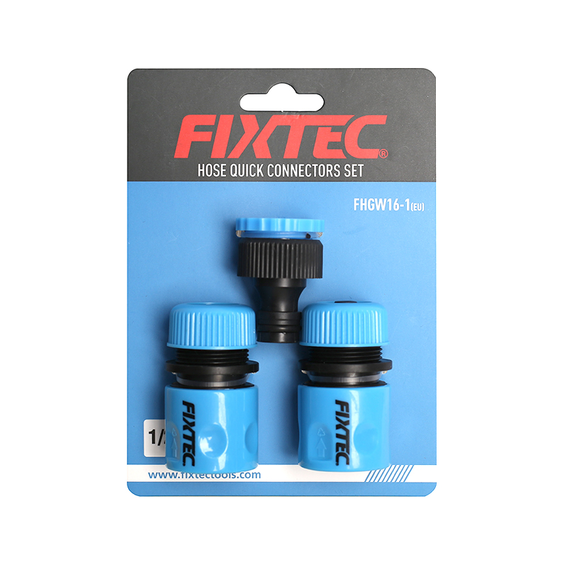 Fixtec Garden Tools 3PCS Water Hose Quick Connector Set 1/2" Connector with Stop Without Stop