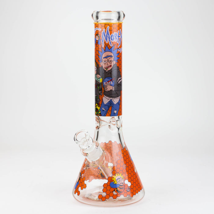 14" RM Decal 7mm Glass Water Sweet Puff Pipe Glass Water Pipe