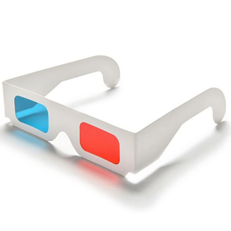Custom Cinema Red Cyan Disposable Cardboard 3D Paper Glasses Wholesale Foldable Red Cyan Blue Paper Custom 3D Glasses