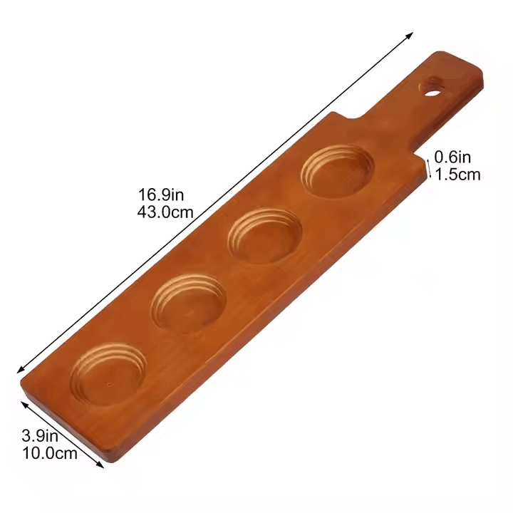 New Design Wooden Special Customized Size Handmade Shot Tray Wooden Bar Tray for Billy Beer