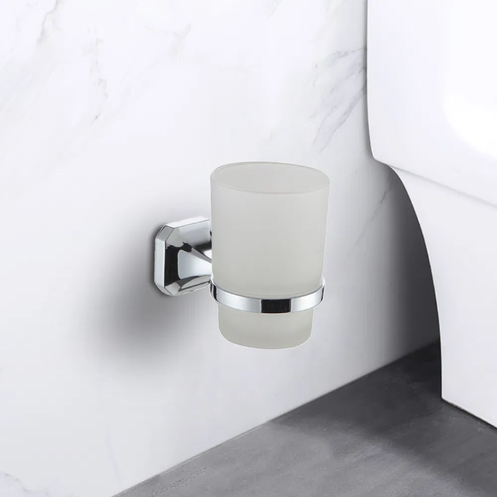 304 Stainless Steel Bathroom Accessories Chrome Square Double Tumbler Cup Holder