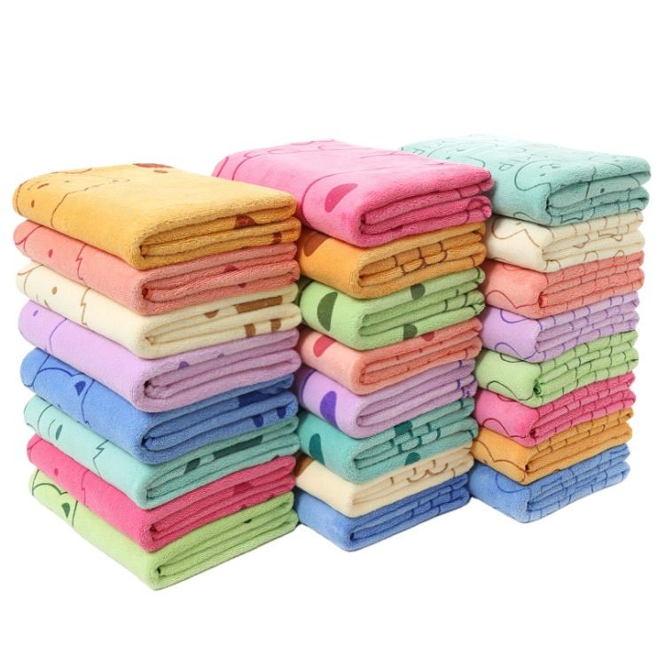 Wholesale Weft Brushed Bathroom Shower Towel Printed Face Hand Bath Towel