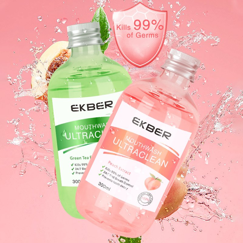 Premium Quality Ekber Orak Care Peach and Green Tea Mouthwash Kill 99% of Germs Prevents Tooth Decay Wholesale Mouthwash