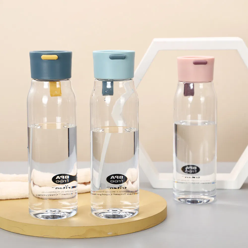 Space Mug Portable Silicone Carry Handle Plastic Transparent Sports Bottle