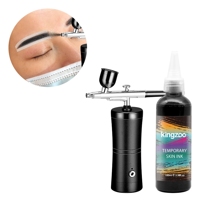 Professional Airbrush Brow Tint Kit Waterproof Long-Lasting Hybrid Eyebrow Dye Spray in Medium Brown