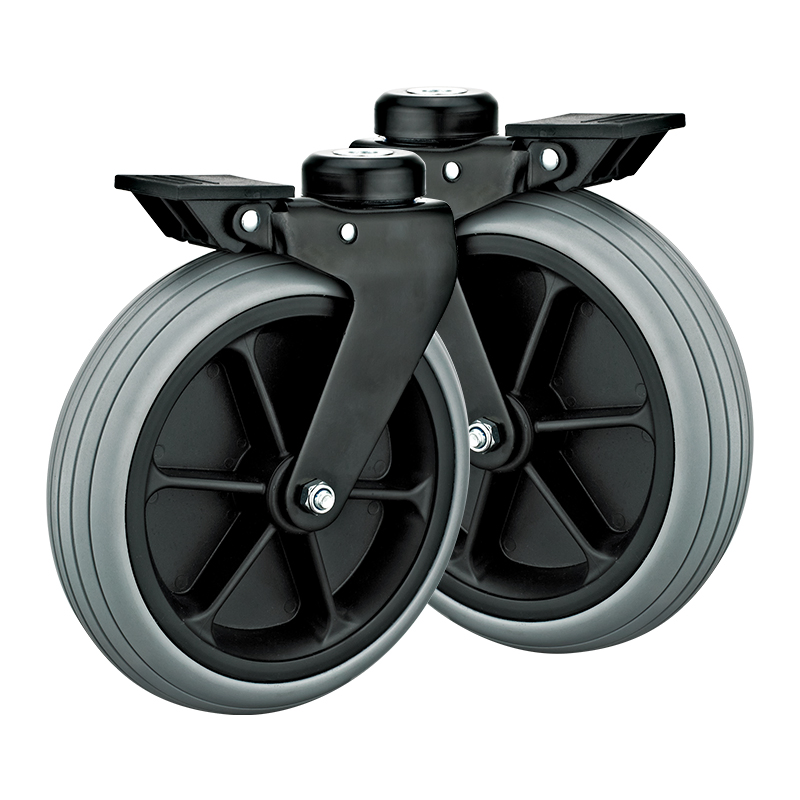 8in. Emergency Medical Cart Foamed PU Caster Hospital Emergency Carts Trolly Wheels Castors