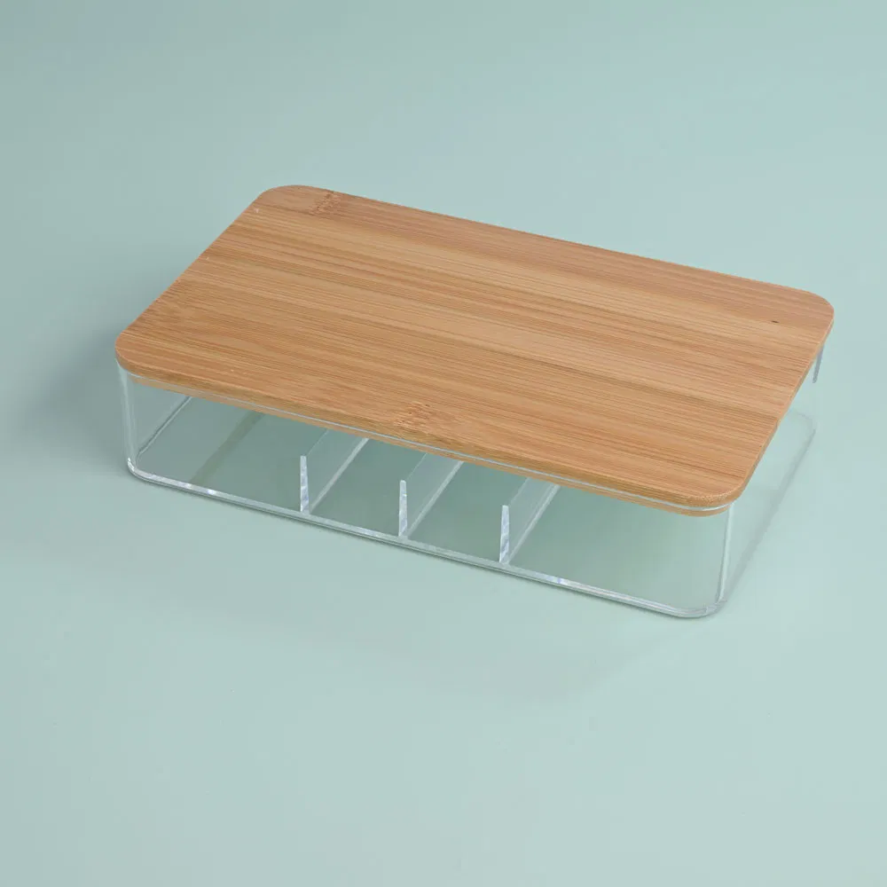 Acrylic Storage Box with Mirror 2-in-1 Makeup & Jewelry Organizer with Lid