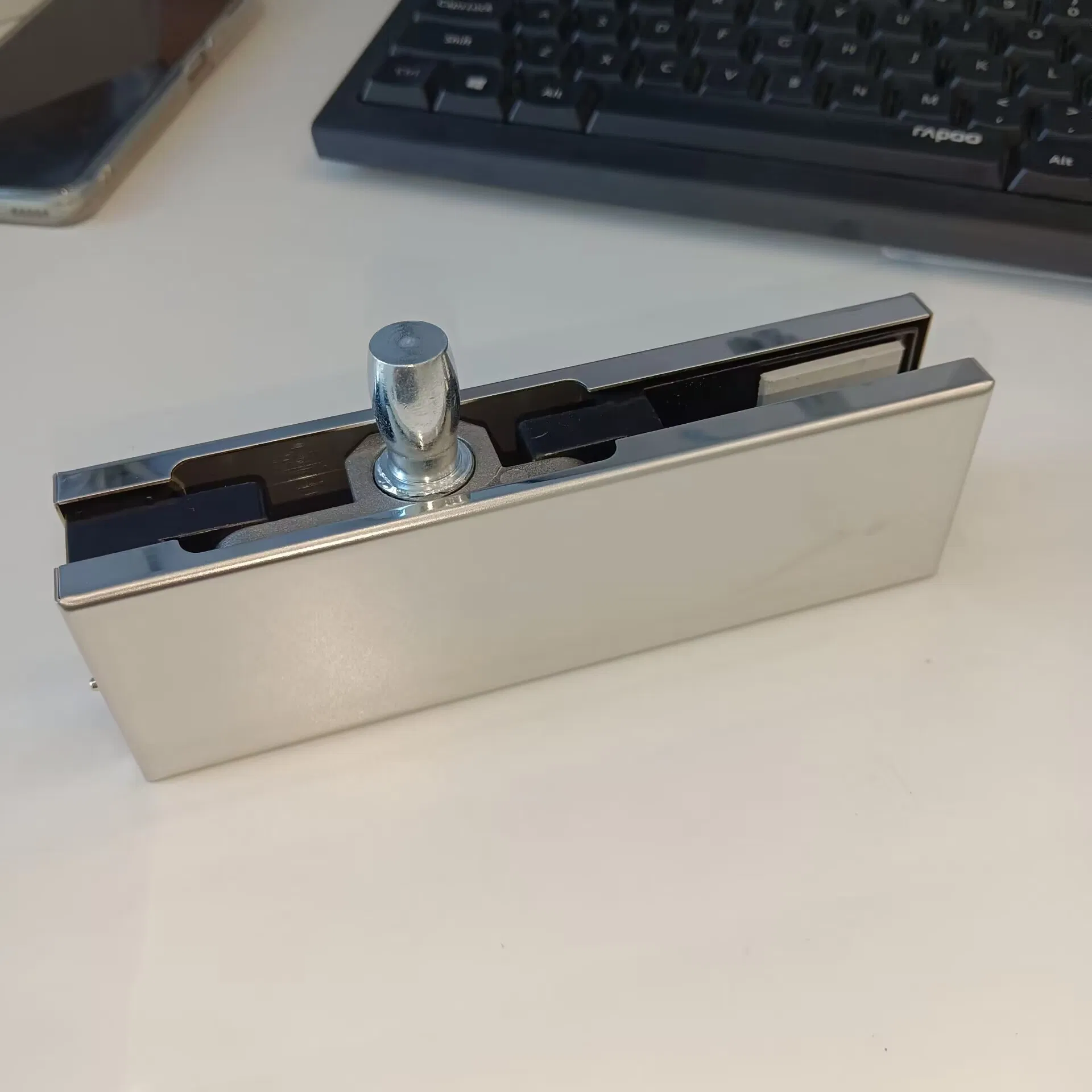 Stainless Steel Bathroow Shower Sliding Glass Folding Door Fittings Glass 10mmtop Patch with Pin Bottom Patch Fitting