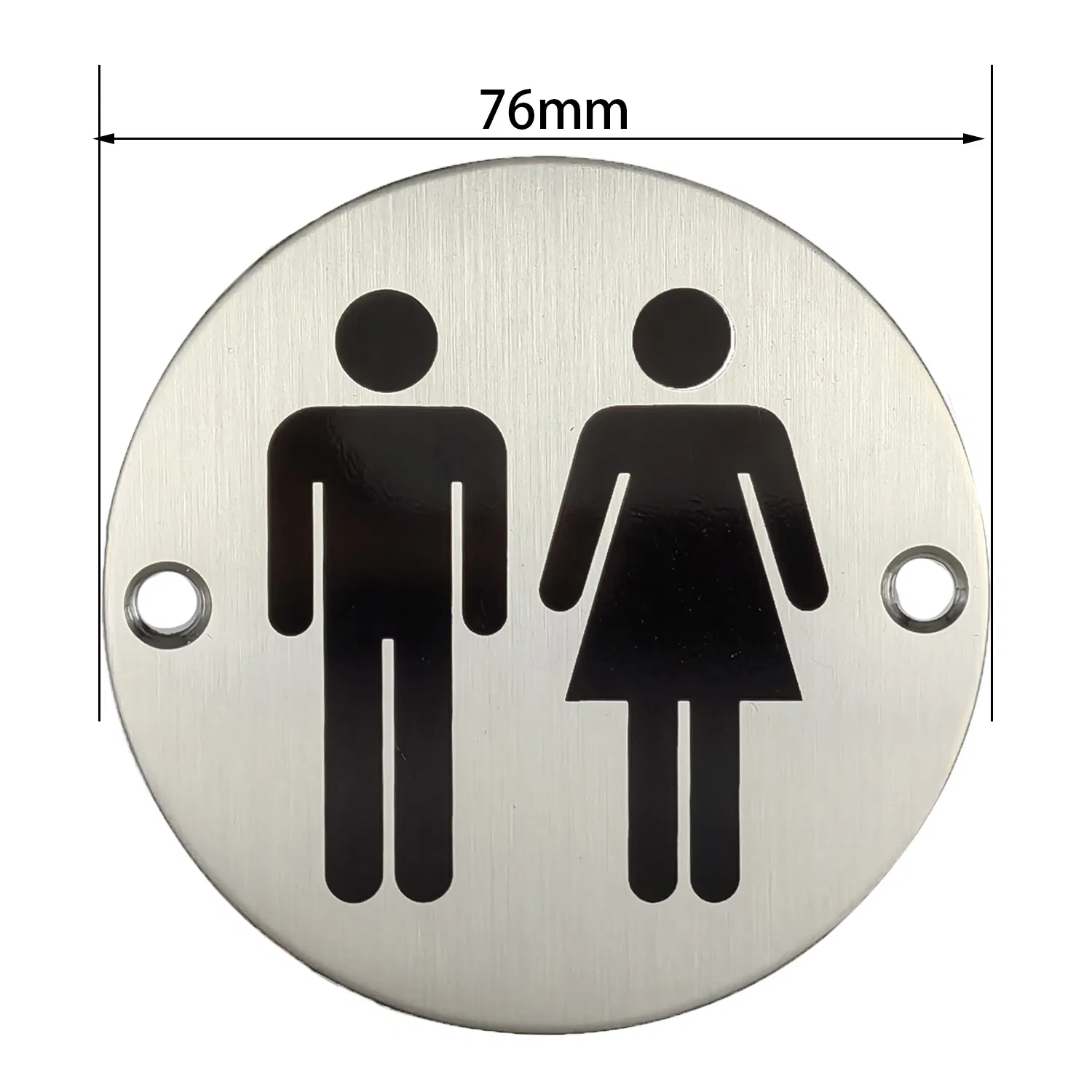 Unisex Etched Door Plate Brushed Stainless Steel 304 Etching Sign with Screws