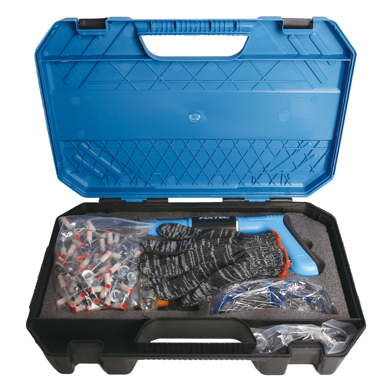 Fixtec Steel Manual Nail Gun with 100PCS Nails Kit Industrial for Ceiling and Concrete