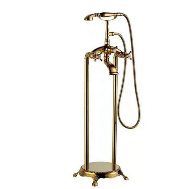 Душевая система с золотым корпусом и верхним душем