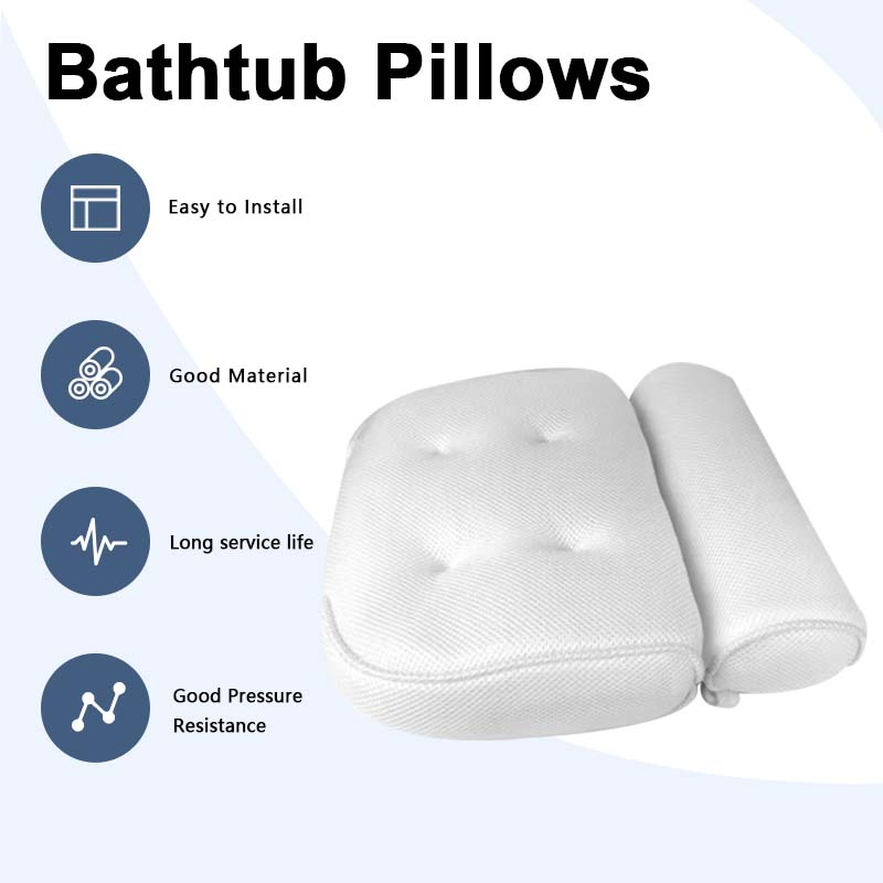 Hot Sales 3D Mesh SPA Bath Pillow with 6 Suction Cups