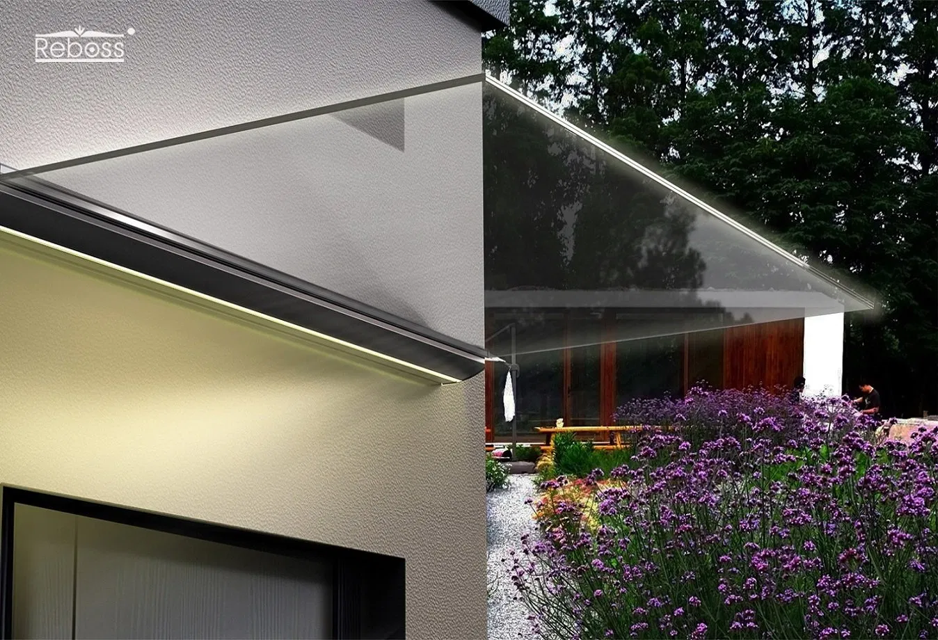 High Strength Outdoor Aluminum Bracket Door Window Glass Canopy
