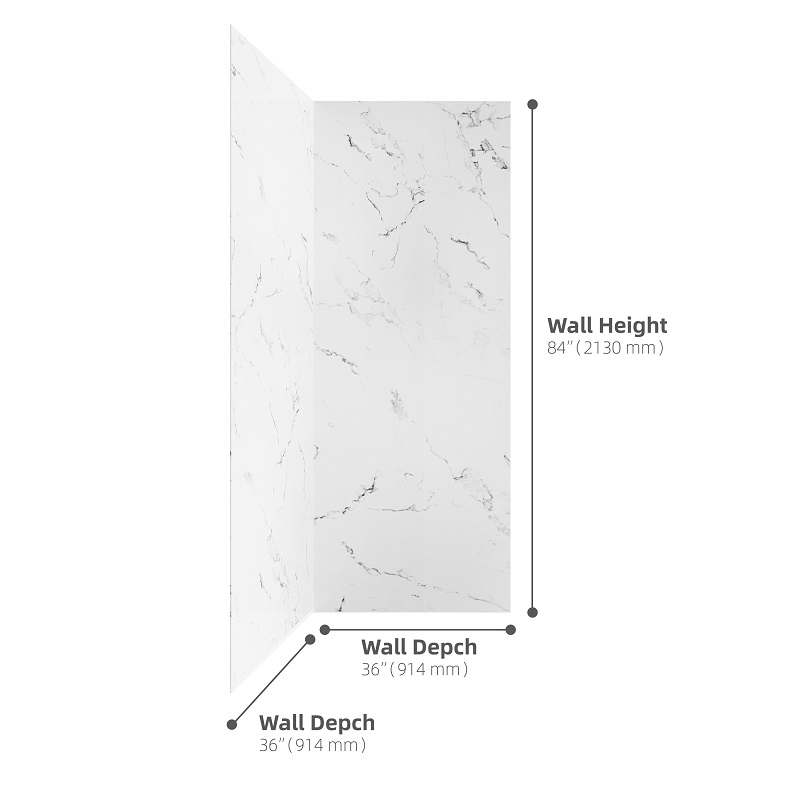 Bathroom Shower Enclosure SMC Embossing Marble White Decorative Wall Panel