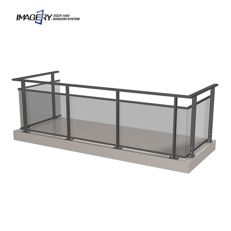 Modern Simple Customized Colors Balcony Fence Glass Aluminium Railing System