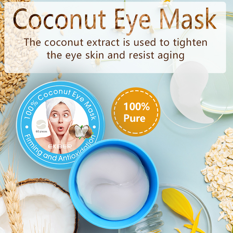 Customize Label Remove Dark Circle 100% Pure Coconut Moisturizing Patch Eye Mask Gel Pads Jelly Eye Patches