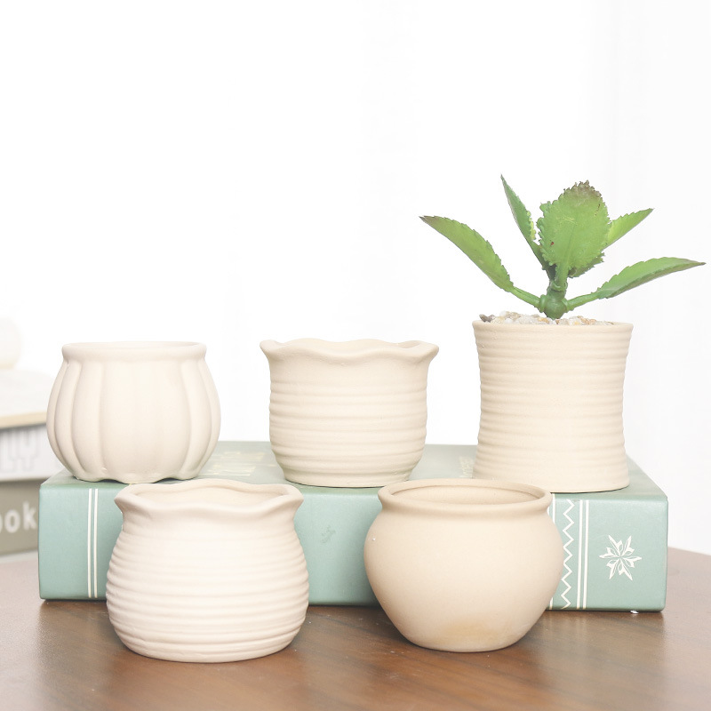 Горшок керамический с искусственным растением настольный