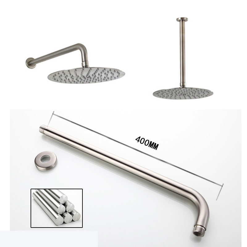 304 Stainless Steel Swivel Joint Square Rainfall Overhead High Pressure Saving Water Ultra Thin Handheld 4/6/8/12/Inch Shower Head Set