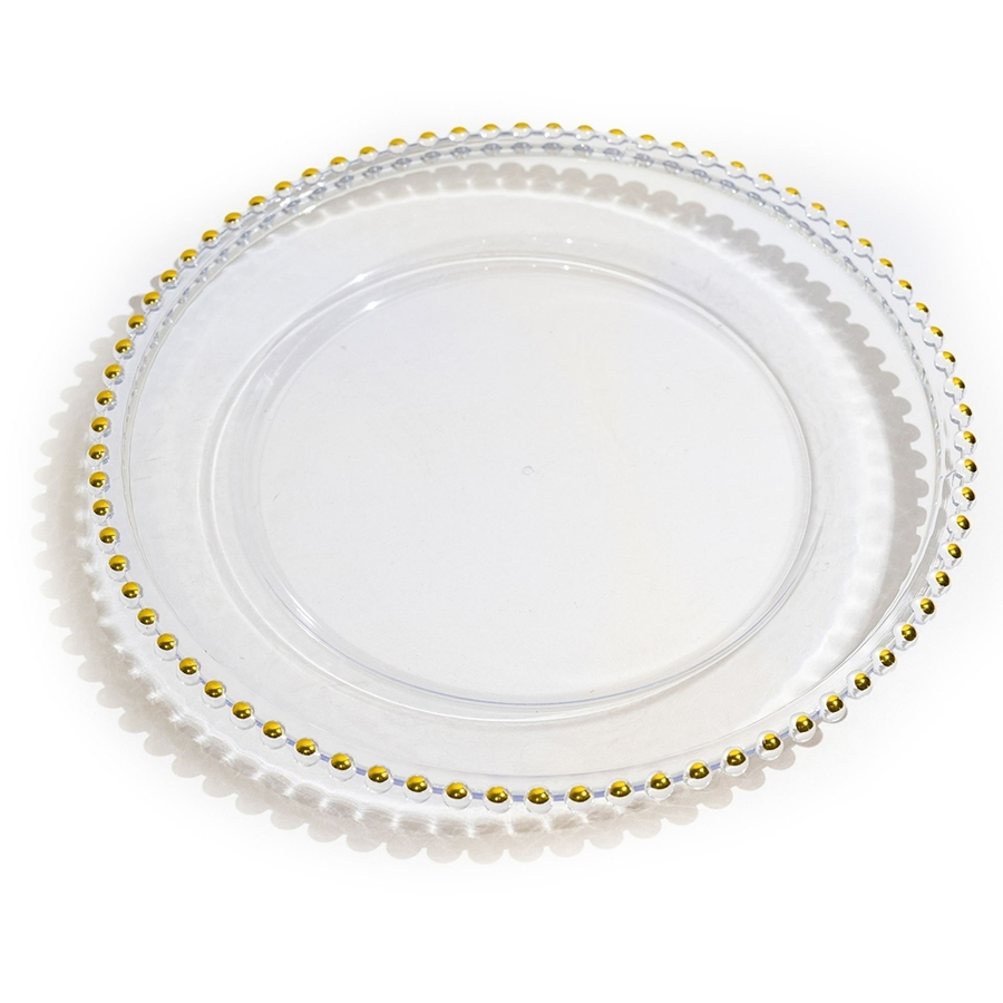 Quality Assured 32X3.3cm Dimensions PP Material Plastic Disposable Fine Dining Charger Plate