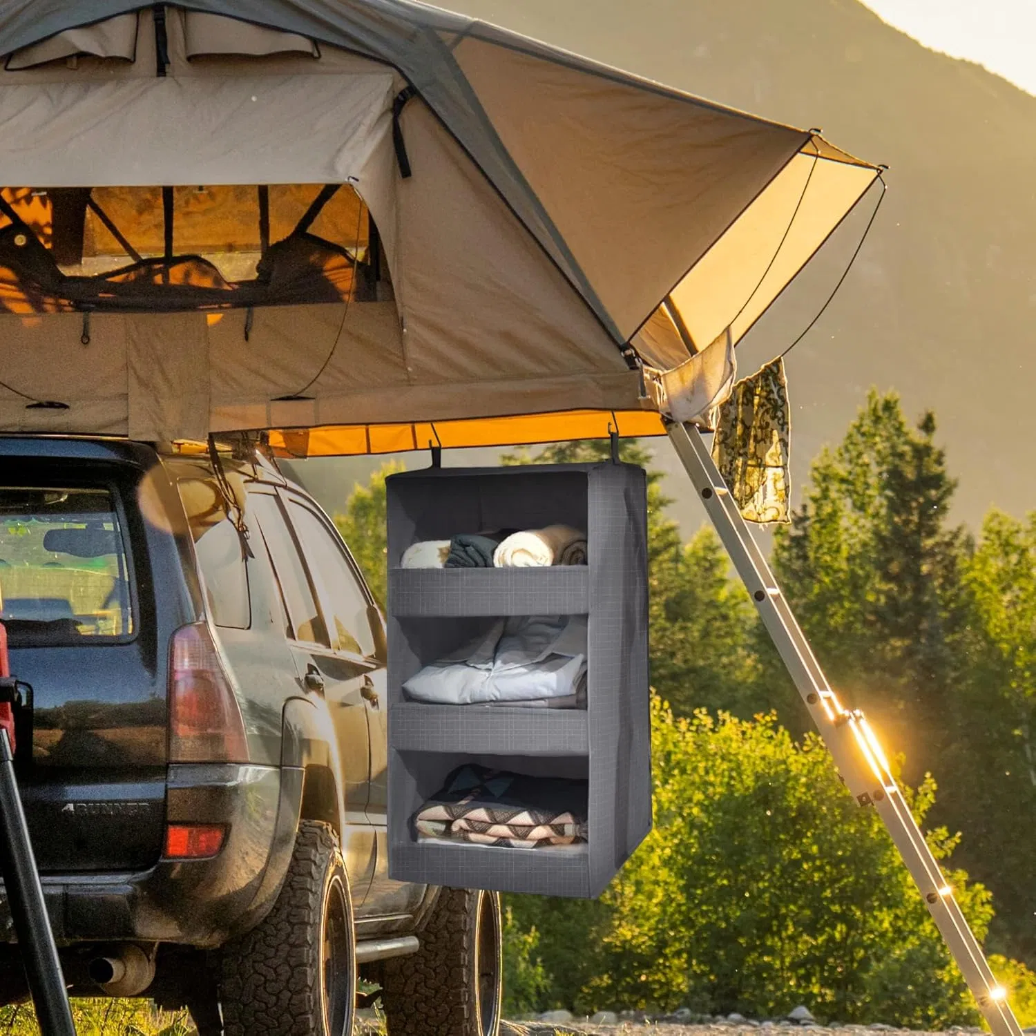 Shelf Hanging Closet Organizer and Storage, Collapsible Hanging Closet Shelves, Hanging Organizer for Closet