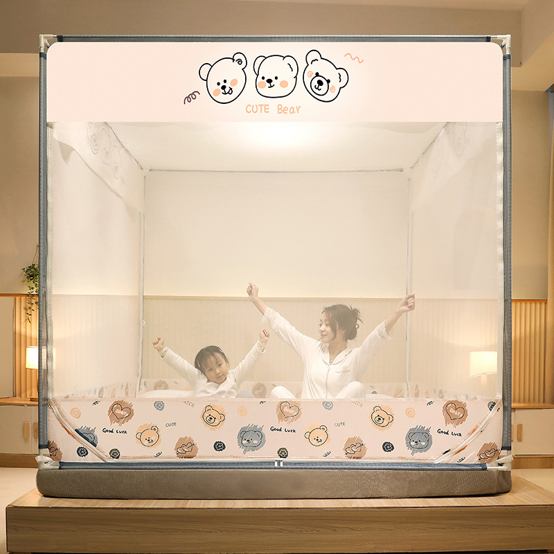 OEM Three Open Door Children's Anti-Fall Dormitory Household Bracket Zip Mosquito Nets