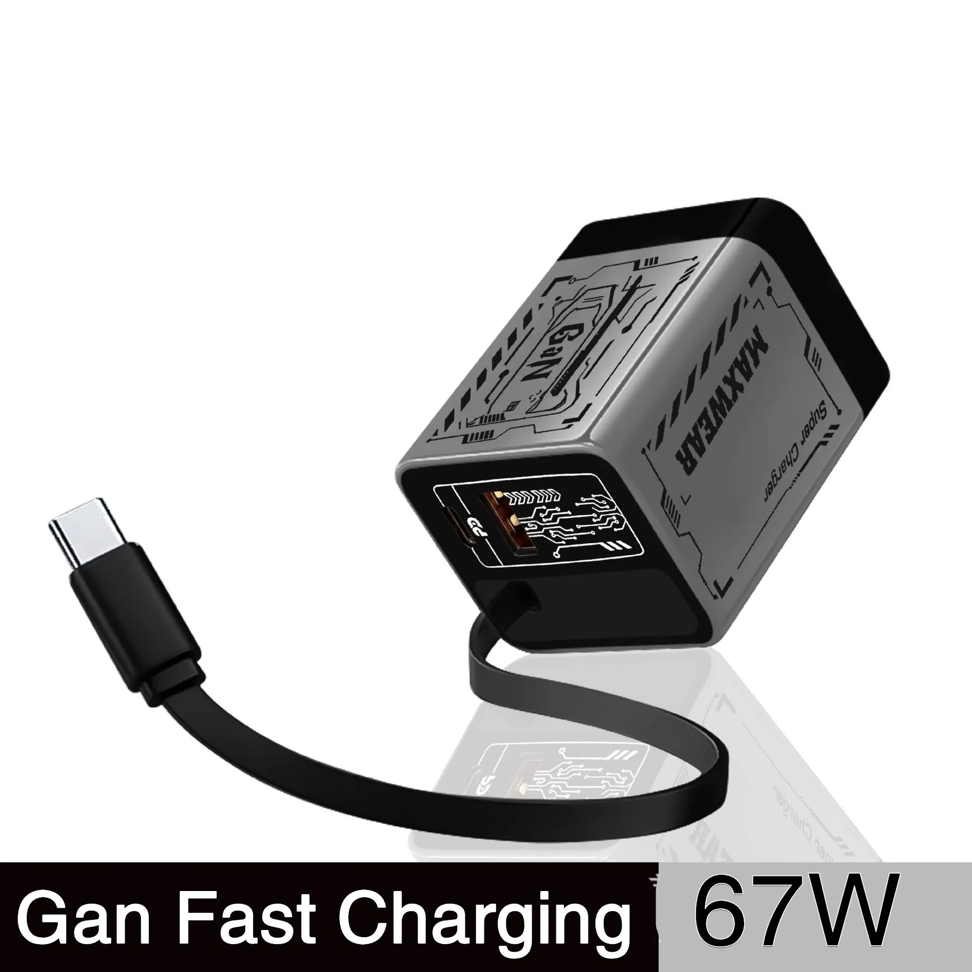 Сетевой адаптер GaN 67W с двумя USB-C