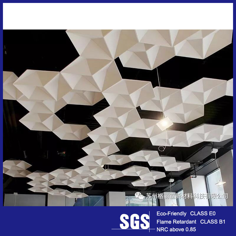Wholesale 3D Wall Acoustic Pet Fiber Ceiling Board Wall Sound Absorbing Acoustic Panel for Recording Studio