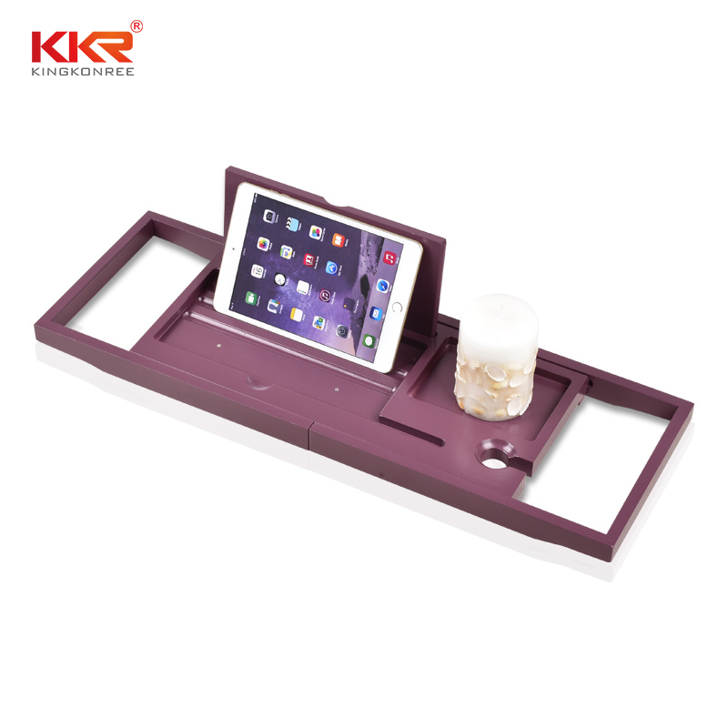 100% Bamboo Over Bathtub Tray Bath Caddy Extendable Natural Bathroom Rack Tray