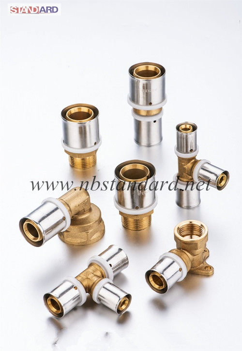 Brass U Type Press Female Wallplated Elbow Fittings for Pex/Pex-Al-Pex Pipes