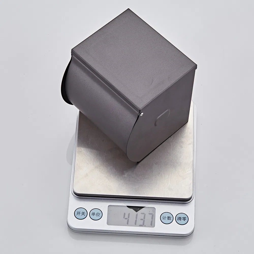 High Quality Bathroom Tissue Paper Holder Gun Grey Brass Toilet Tissue Box Wall Mounted Simple Modern Style