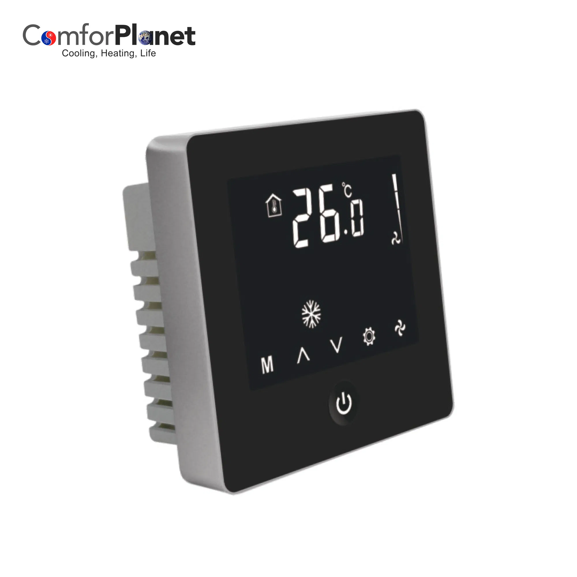 Facory Directly High Quality Durable Easy to Installation Square Black Room Thermostat for Air Conditioning