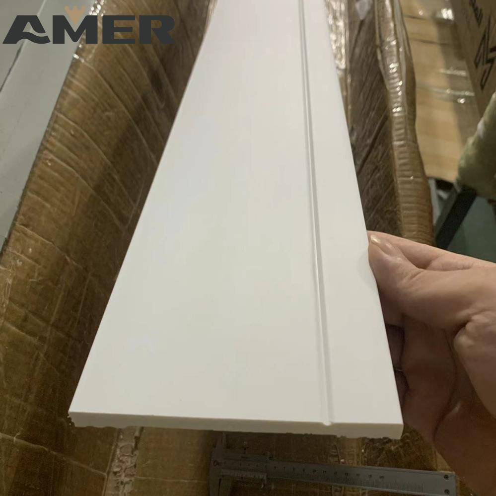Buy Cheap Highly Durable Finished Wall Flooring Polystyrene Base White PS Skirting Line Mouldings