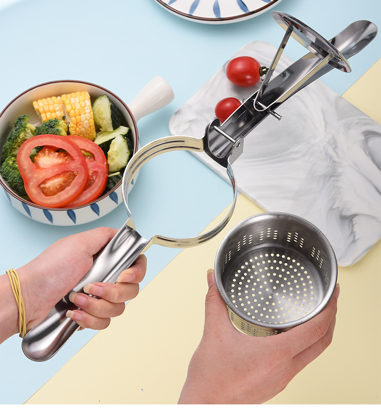 Kitchenware Stainless Steel Gadgets Lemon Garlic Masher Puree Fruit Vegetable Juicer Press Maker