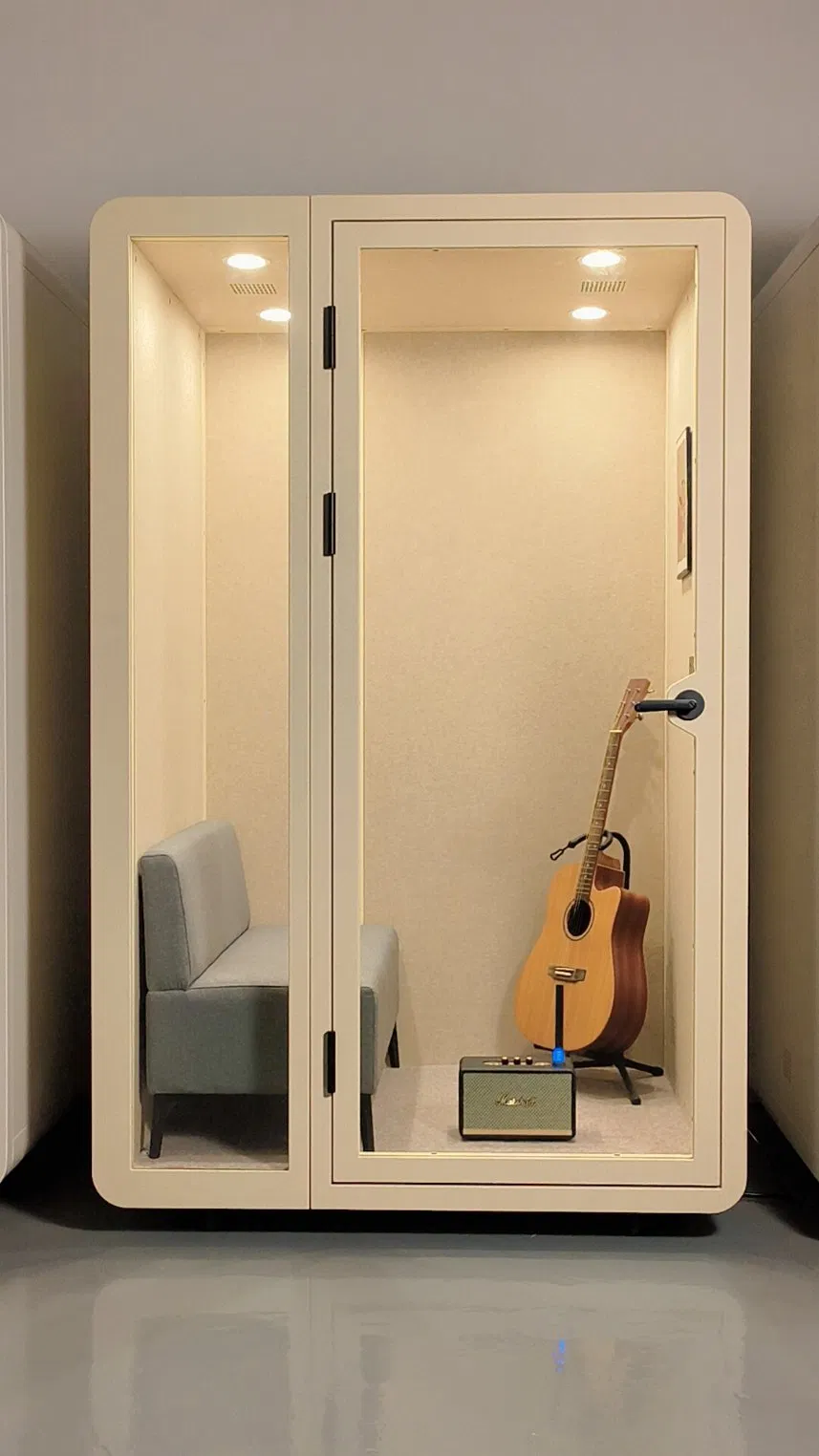 a Telephone Booth and Soundproof Booth Beside The Office Pod for The Focused Work Pod